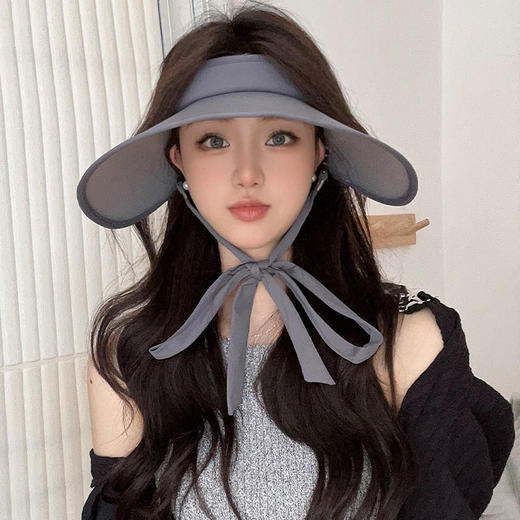 【夏日ib备❗️能扎马尾的防晒神器】新款空顶防晒帽，加大加宽，超大帽檐，显脸小又百搭！帽子女夏季可爱太阳帽户外冰丝韩版遮阳帽 商品图5