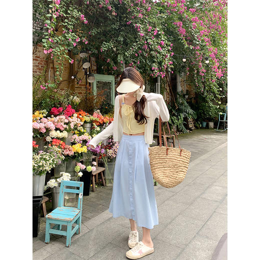 <曾小咸推荐>现货秒杀！卖完不补 ！微信粉丝打折价！！小清新蓝半身裙 商品图3