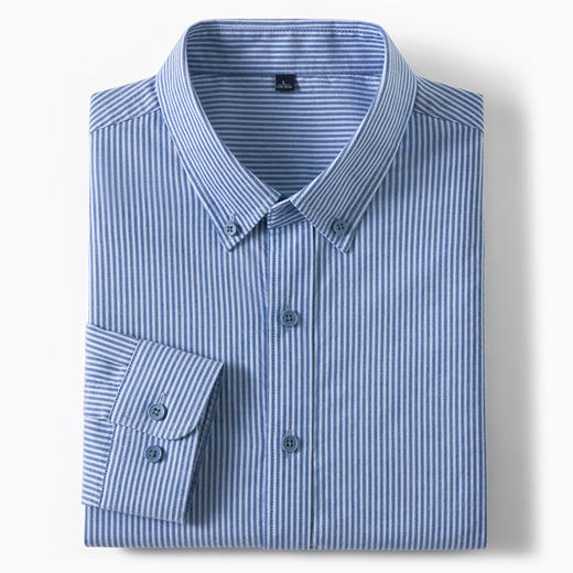 【莱赛尔棉】罗蒙春秋男士经典条纹长袖衬衫商务翻领休闲百搭通勤职业上班衬衫男 商品图2