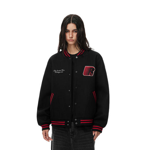 【限时7折】FDR官方店 R字学院风加厚棒球服外套男女秋冬季美式情侣宽松夹克 商品图0
