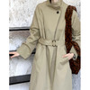 雀说新款韩版大翻领长袖设计感收腰中长款风衣外套AL7722 商品缩略图2
