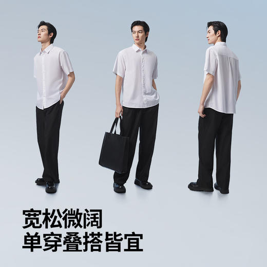 拇指白小衫微阔棉麻短袖休闲衬衫无限系列 商品图2