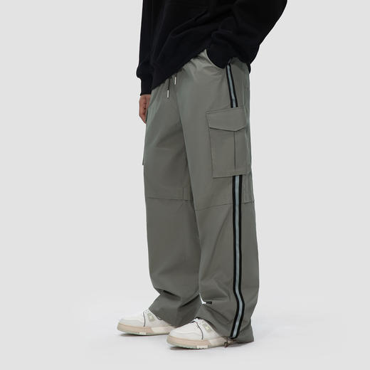 FDR 国潮美式侧边条纹工装裤男女宽松直筒运动裤情侣休闲长裤子 商品图0