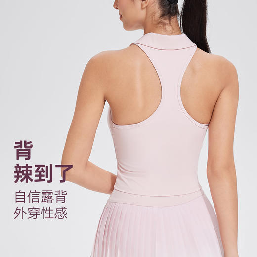 【2025上新】polo背心固定罩杯性感透气速干无袖大方外穿马拉松运动欧美休闲 商品图2