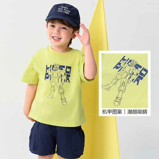 巴拉巴拉儿童短袖T恤男童宝宝上衣2025夏新款童装速干亲子打底衫 商品图3