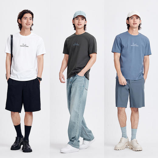 森柔棉|森马短袖T恤男都市通勤休闲纯棉上衣夏季时尚印花针织衣服 商品图3