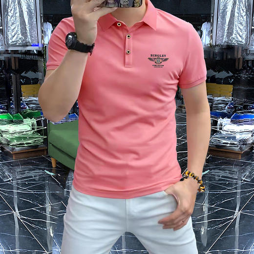 夏季男装polo衫潮流休闲修身短袖刺绣男士翻领t恤衫透气带领上衣   JYYP-Y626# 商品图1