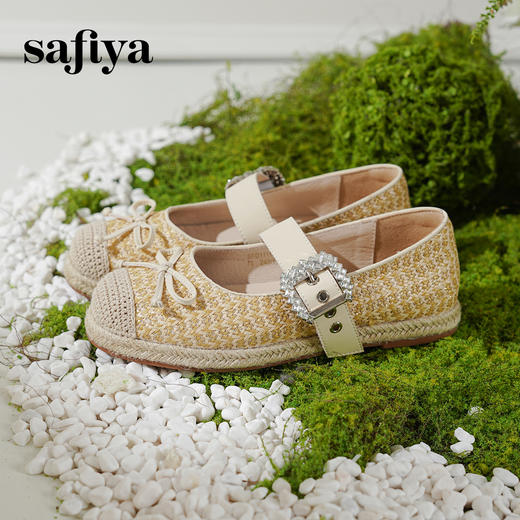 预售10天|Safiya/索菲娅2025休闲编织一字带钻扣百搭玛丽珍渔夫鞋SFD1111053 商品图5