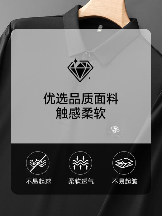 【新款DDS】大依优型大码长袖Polo衫翻领男装加肥加大体恤大号上衣胖子男士肥佬休闲商务 商品图2