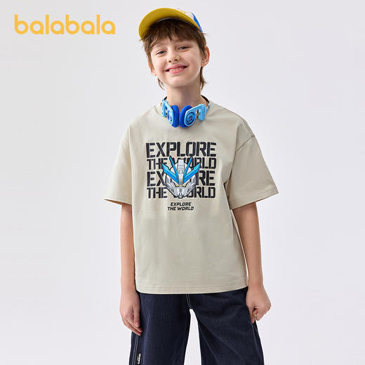 巴拉巴拉儿童短袖T恤男童宝宝上衣2025夏新款童装速干亲子打底衫 商品图2