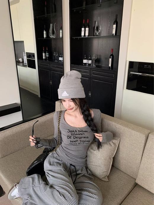 <曾小咸推荐> 辣妹字母U领长袖T 日常99/件 活动价59.99/件！【预售款，预计3-15天发货】 商品图7