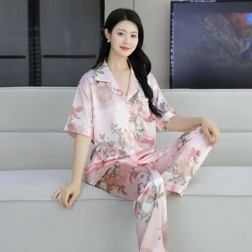 【新中式冰丝睡衣】高级感夏短袖长裤两件套 薄款开衫套装 家居服睡衣春夏【有书私享】 商品图14