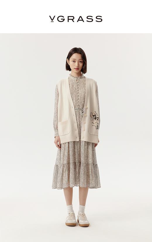VGRASS维格娜丝25年春季新款羊毛混纺马甲 商品图0