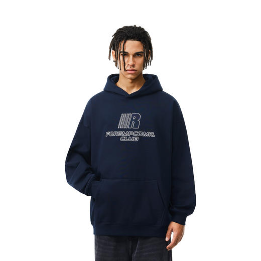 FDR官方店 R字绣花美式运动连帽卫衣男女春秋季重磅情侣上衣帽衫 商品图3