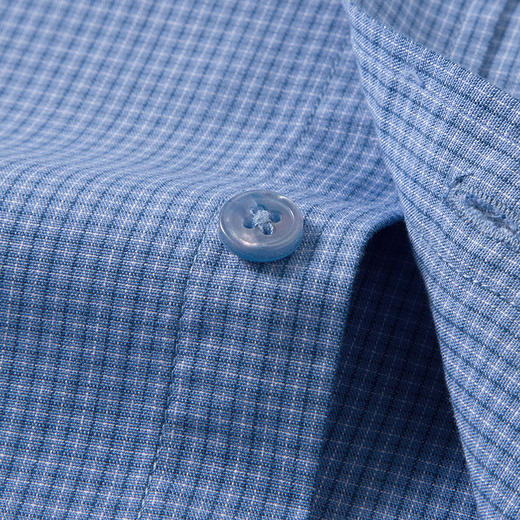 【100棉】罗蒙男士春秋款细格长袖衬衫舒适商务百搭翻领通勤男上班衬衣 商品图4