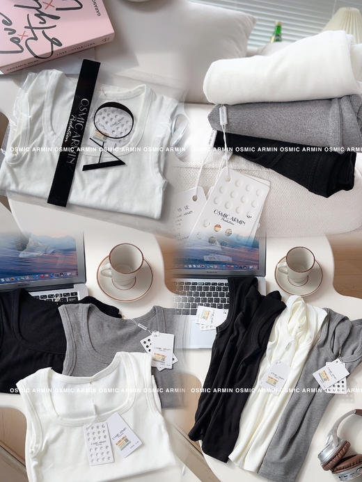 【OSMICARMIN辣妹正肩修身U领背心】“锁骨天花板”--遮副乳神器!!U型一字领十设计感不规则宽肩带!不费力穿搭 整个上身扬长避短!优化颈部肩部线条感! 商品图2