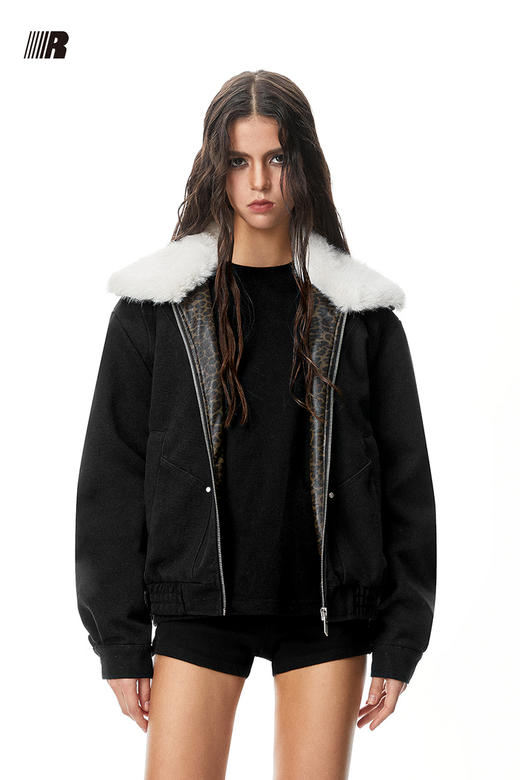 FDR官方店 可拆卸翻领夹克外套男女秋冬季美式情侣装拉链开衫上衣 商品图5