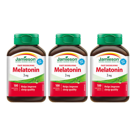 【保税仓】Jamieson健美生褪黑素3mg 100片/瓶 速溶易吸收 商品图1