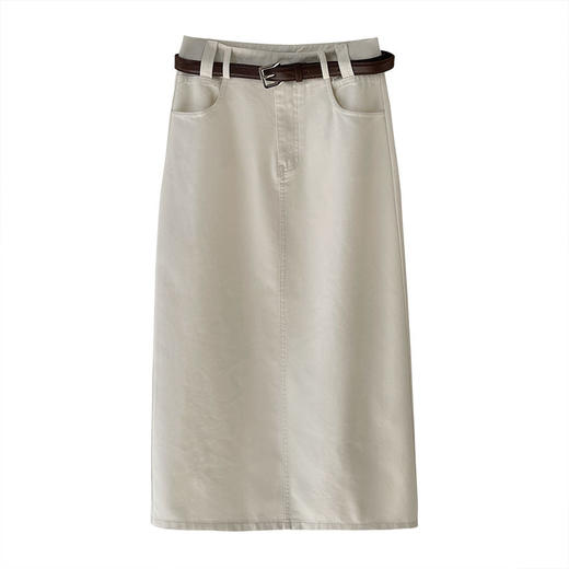 雀说高腰复古牛仔半裙女款直筒a字半身裙AL99053 商品图1