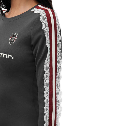 FDR官方店 撞色蕾丝辣妹运动长袖t恤女秋季美式复古修身显瘦上衣 商品图3