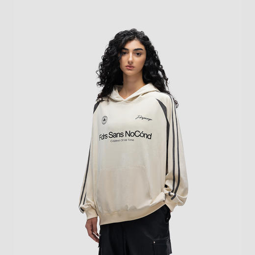 FDR原创国潮新款连帽麂皮拼接运动卫衣男女春秋高街情侣宽松上衣 商品图3