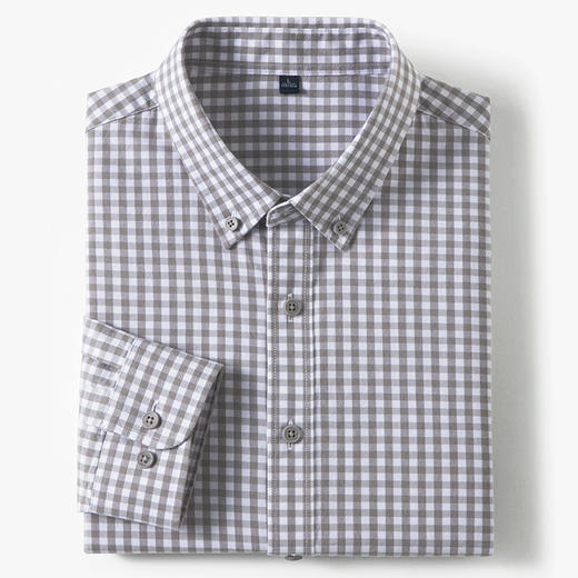 【莱赛尔棉】罗蒙男士春秋长袖格子衬衫时尚百搭通勤上班舒适休闲简约男衬衫 商品图2