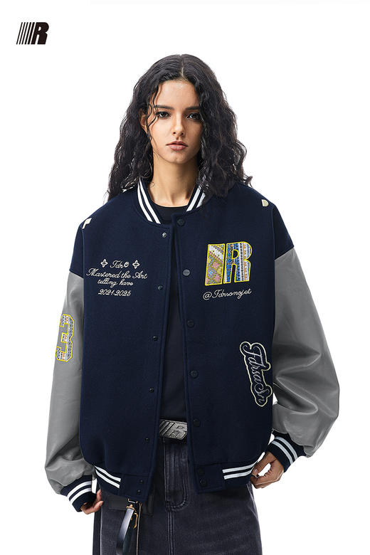 【张峻宁同款】FDR 民族风美式棒球服外套男女秋冬季情侣宽松夹克 商品图5