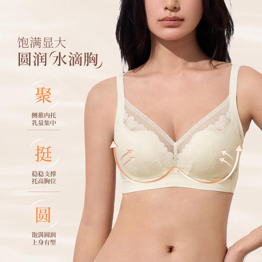 【积分兑换】奶糖派内衣水波纹全罩杯大包裹提拉承托聚拢超薄透气防凸点文胸女 商品图3