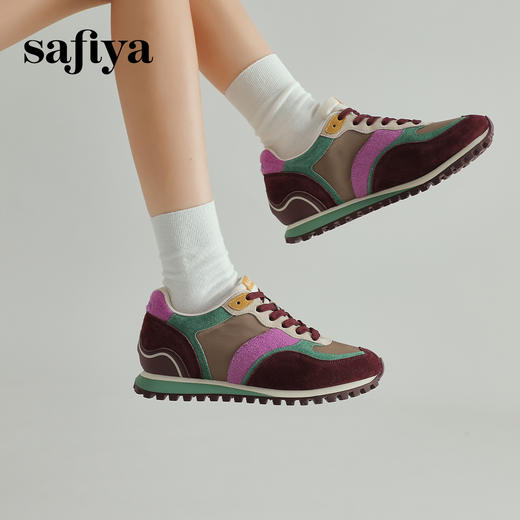 预售10天|Safiya/索菲娅2025复古百搭拼色透气轻便休闲运动阿甘鞋SFD1112073 商品图8