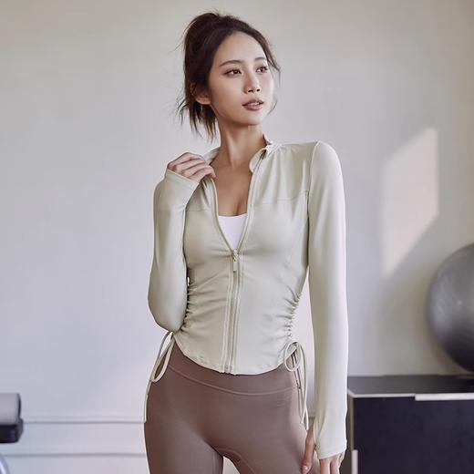 跃牌【美西西系列】春季修身健身瑜伽服上衣速干运动拉链开衫跑步长袖WT-691 商品图2