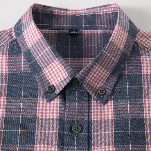 【莱赛尔棉】罗蒙春秋男士格子衬衫休闲通勤上班百搭长袖男舒适简约大方翻领男衬衣 商品图4