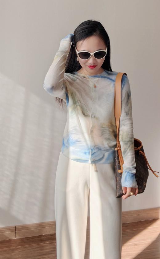 真丝羊绒水溶衫 定位扎染羊绒开衫罩衫 商品图1