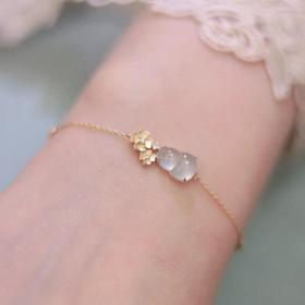 S925纯银繁花玉髓葫芦手链新中式国风女轻奢高级感气质百搭手链