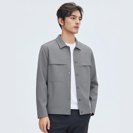 圣得西简约百搭翻领夹克青年男2025春秋新款韩系少年感开衫外套 商品图3