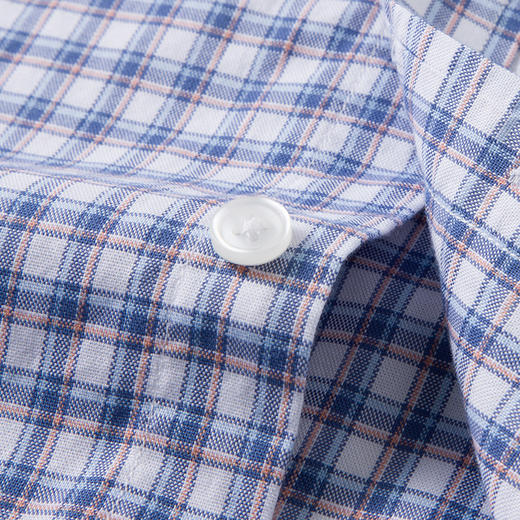 【100棉】罗蒙男士春款格纹长袖休闲衬衫简约舒适职场百搭通勤上班男衬衣 商品图4