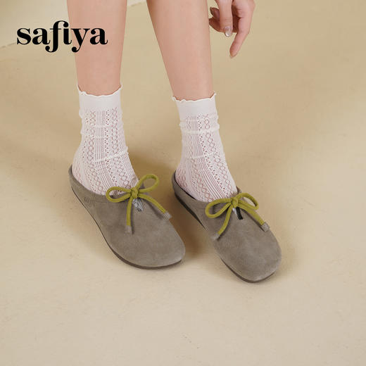预售10天发|Safiya/索菲娅2025咖啡庄园复古软底休闲外穿懒人勃肯凉拖 SFD1110401 商品图6