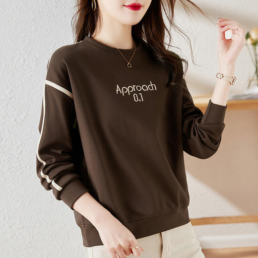 雀说圆领卫衣女薄款套头上衣新款春季爆款洋气拼接外套AL92310506 商品图1