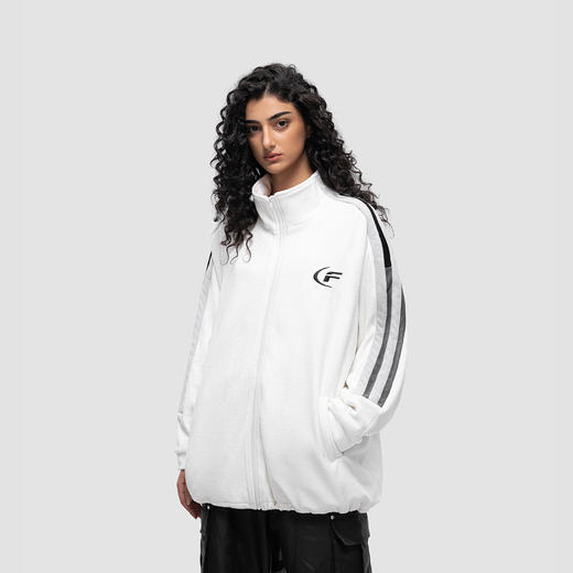 FDR 国潮条纹摇粒绒夹克外套男女秋冬季加厚美式情侣上衣棉衣棉服 商品图3