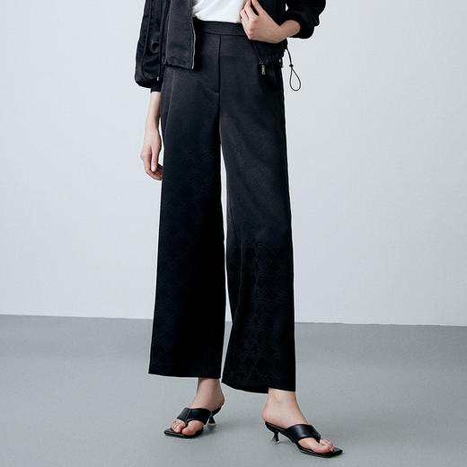 EITIE爱特爱春季新款高腰简约通勤显瘦休闲裤百搭裤子7705417 商品图2