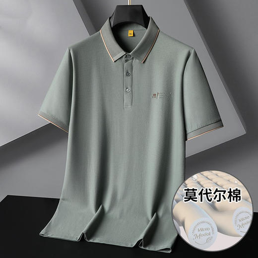 【莫代尔棉】【DG】大依优型大码轻奢短袖polo衫男加肥加大码肥佬运动商务上衣T恤夏装 商品图0