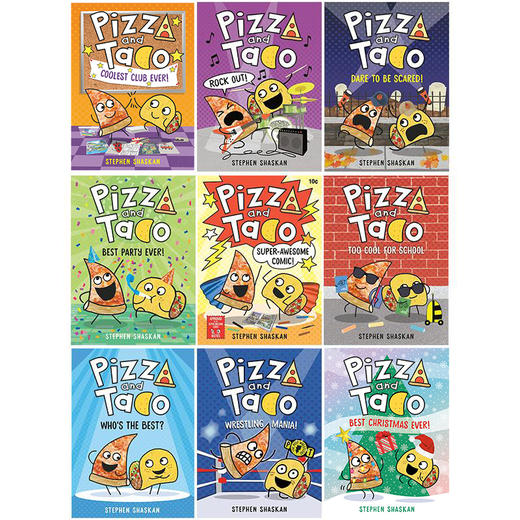 【中商原版】Pizza and Taco 1-9 披萨饼与玉米片系列9册 英文桥梁漫画故事 图画图像小说儿童初级章节书 英文原版进口图书 商品图0