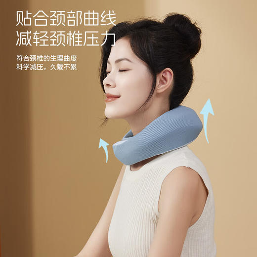 颈椎按摩器枕头车载肩颈按摩智能便携颈部按摩仪恒温热敷旅行U型按摩枕节日生日礼物HU2蜗牛 基础款 商品图1