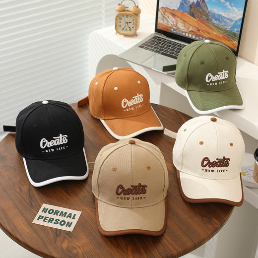 【硬顶设计，时尚洋气，遮阳防晒】刺绣字母儿童棒球帽子 硬顶休闲 遮阳棒球帽 春款洋气时尚棒球帽-QQ 商品图2