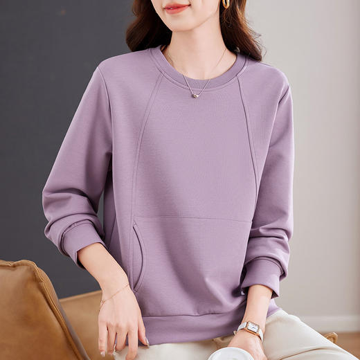 雀说春季爆款圆领卫衣新款宽松显瘦春秋薄款长袖上衣外套AL30062 商品图2