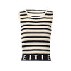 EITIE爱特爱夏新款经典黑白条纹时尚休闲显瘦百搭针织背心7701410 商品缩略图6