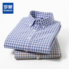 【100棉】罗蒙男士春款格纹长袖休闲衬衫简约舒适职场百搭通勤上班男衬衣 商品缩略图0