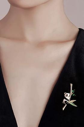 ESTACIA 中国风国宝熊猫竹子造型配饰胸针 21743