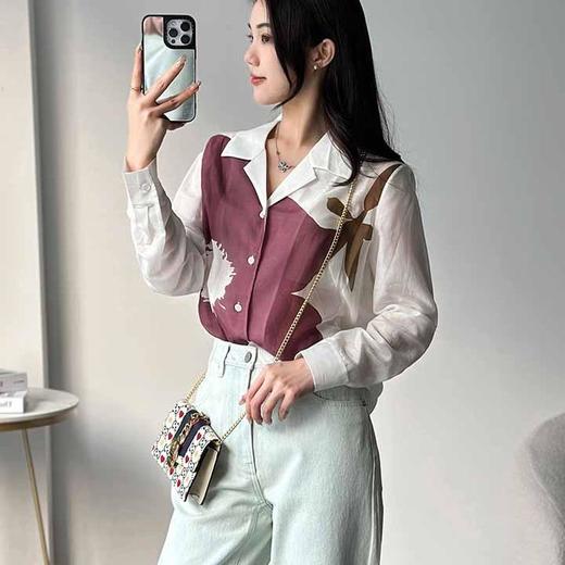 顺丰包邮洛诗琳02804春夏新款艺术感定位印花童趣感衬衫3261 商品图1