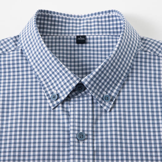 【100棉】罗蒙男士经典百搭网格长袖衬衫舒适休闲简约通勤上班衬衣 商品图4