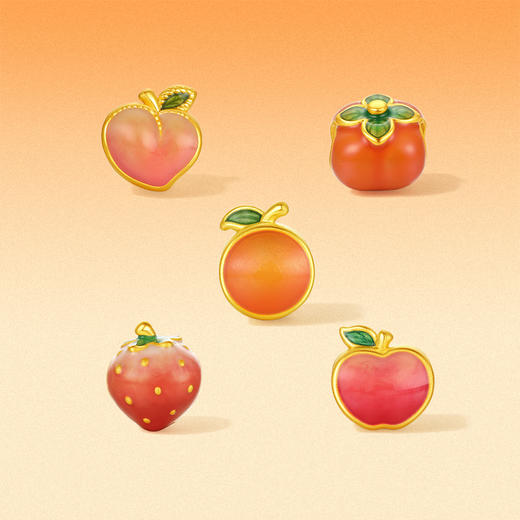 周六福黄金转运珠女款5d硬金定价水果派对吉祥小水果路路通 商品图2